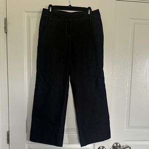 Dark Jean Wide-Leg Pants